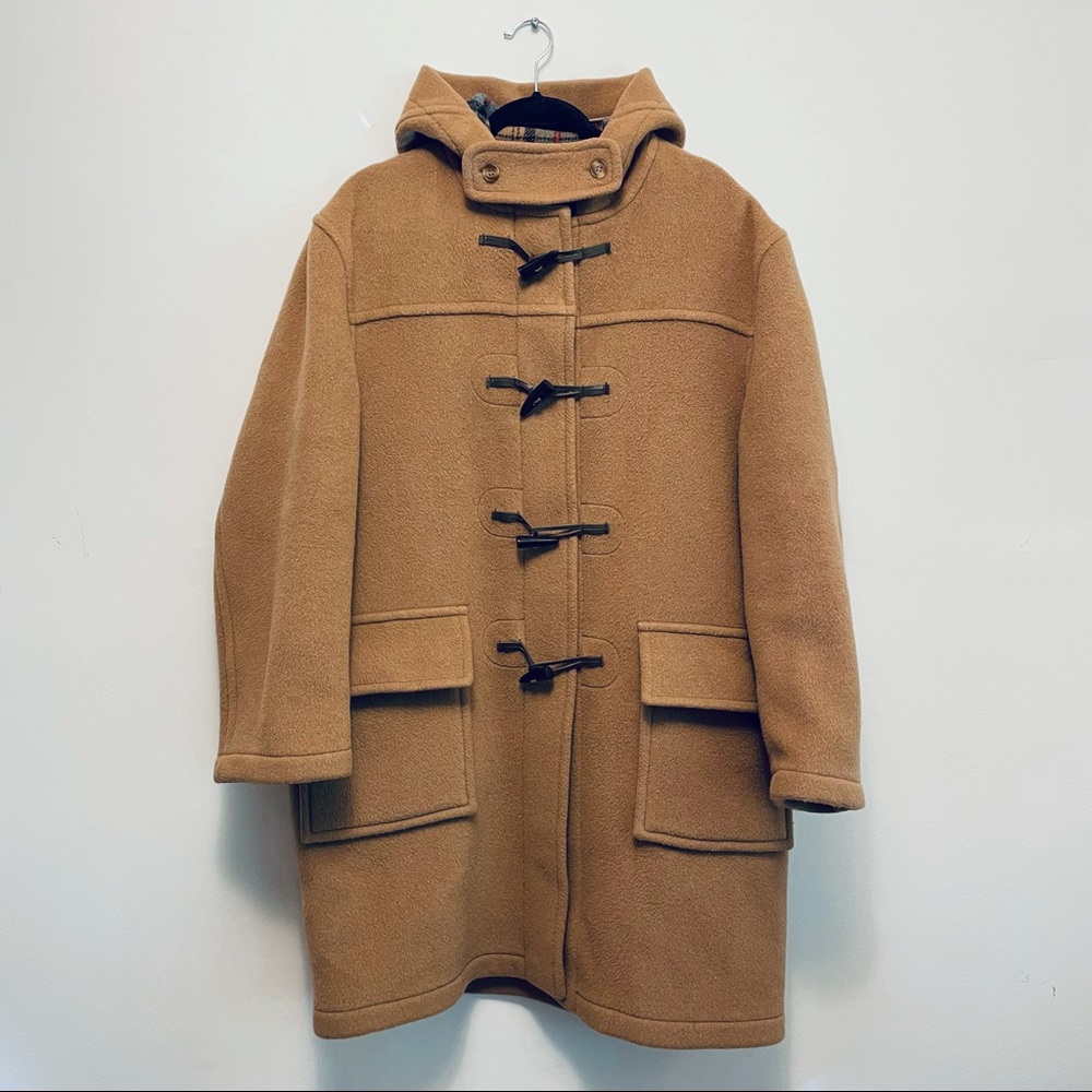 Authentic Burberry Men’s Duffle Hooded Camel Coat